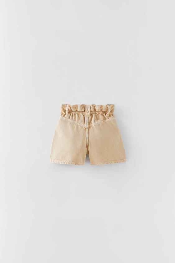 PAPERBAG WAIST DENIM SHORTS