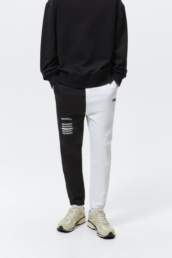 SOFT DENIM PANTS WITH CONTRASTING TRIM