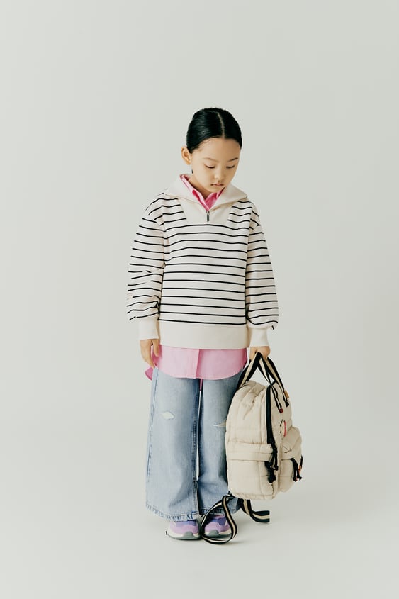 COMBINATION STRIPED SWEATSHIRT