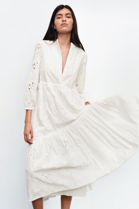 OPENWORK EMBROIDERED DRESS