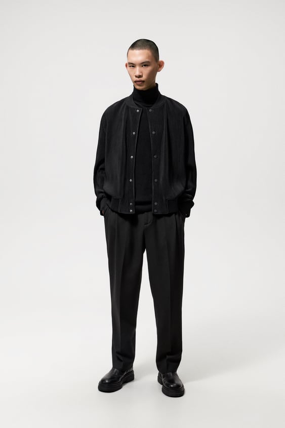 PLEATED BOMBER JACKET