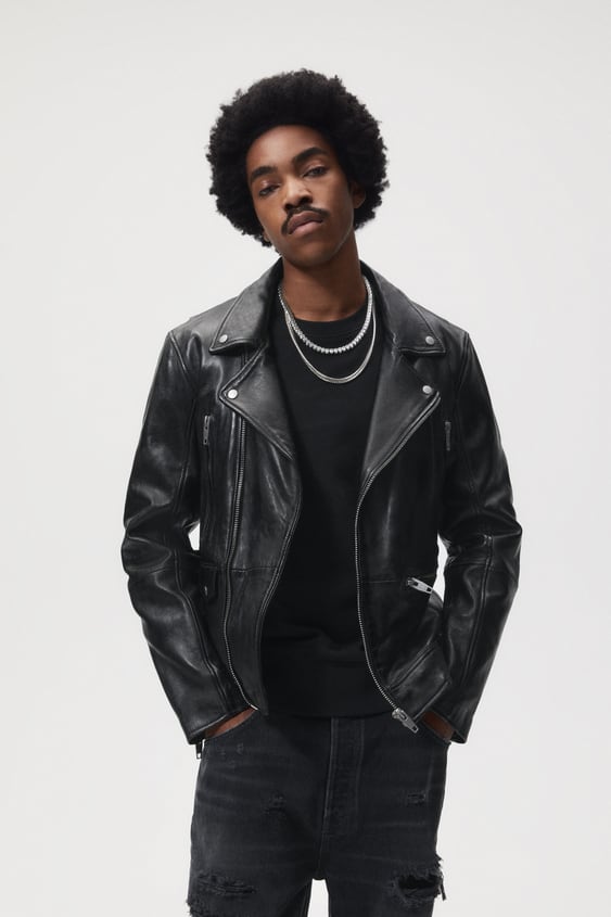 LEATHER BIKER JACKET