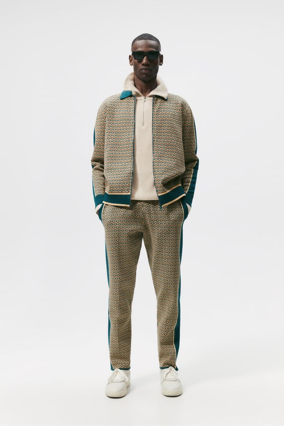 GEOMETRIC JACQUARD PANTS