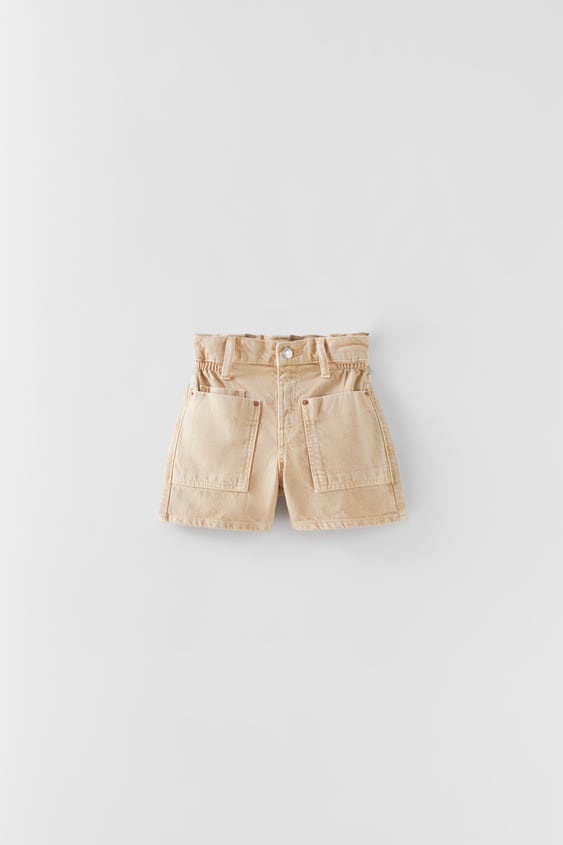PAPERBAG WAIST DENIM SHORTS