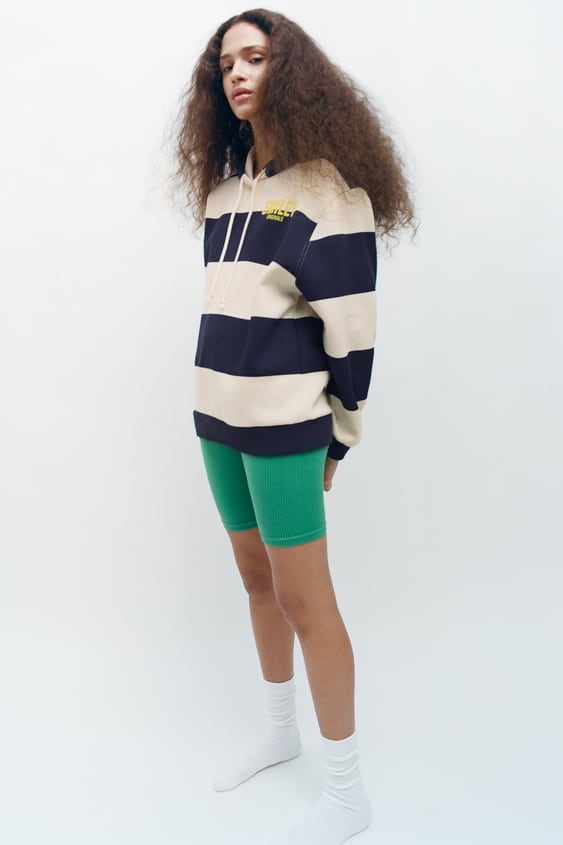 STRIPED SMILEY SWEATSHIRT