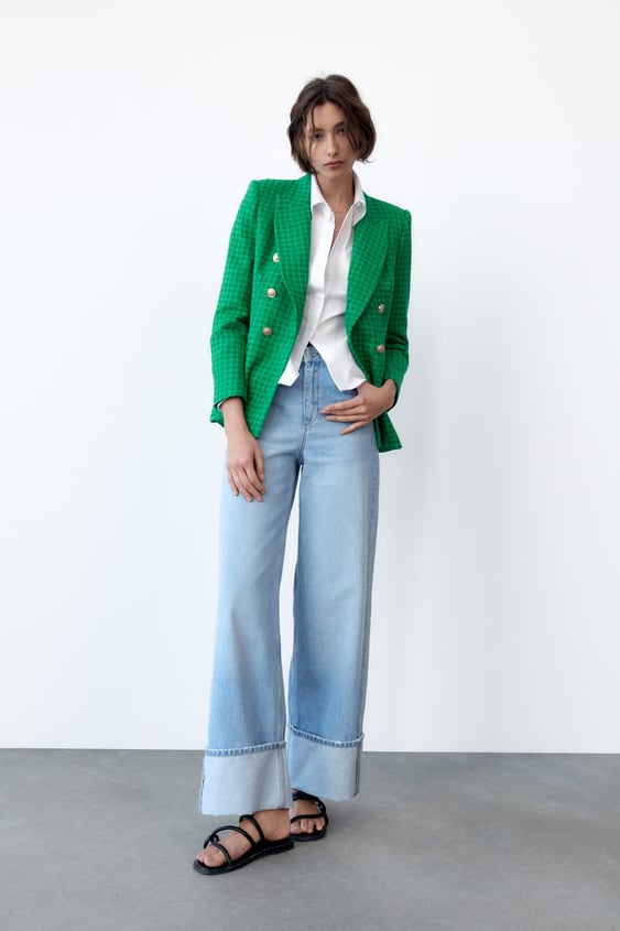 TEXTURED DOUBLE BREASTED BLAZER
