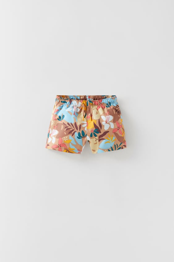 KIDS/ LEAF PRINT SWIM SHORTS