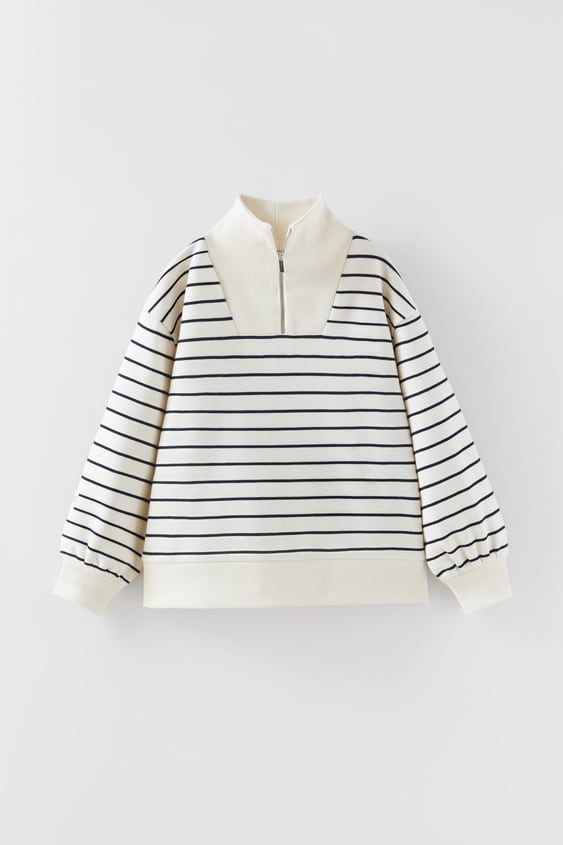 COMBINATION STRIPED SWEATSHIRT