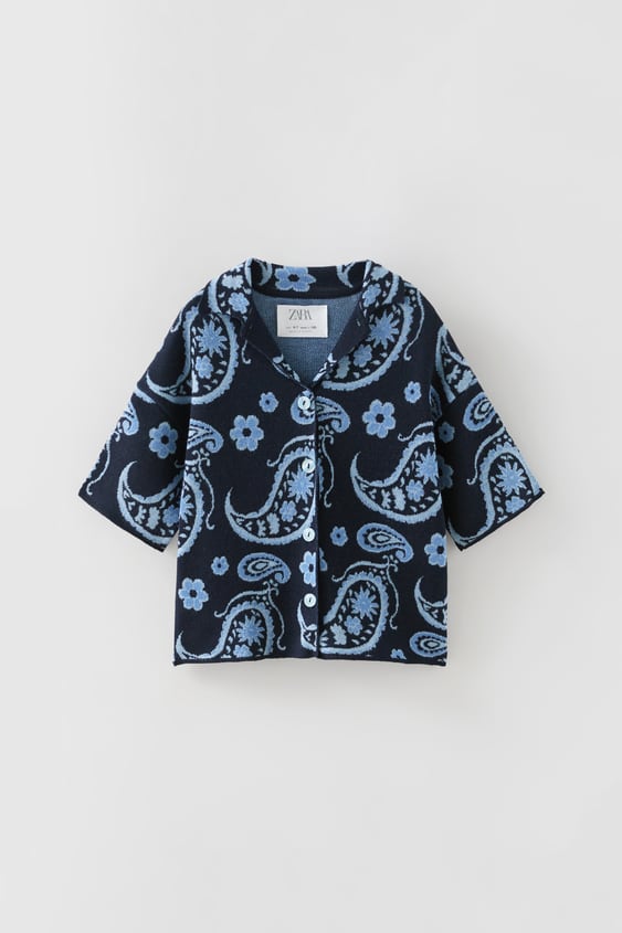 JACQUARD KNIT OVERSHIRT