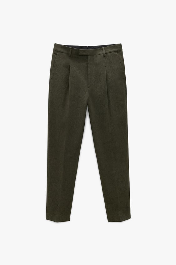 PLEATED COTTON PANTS