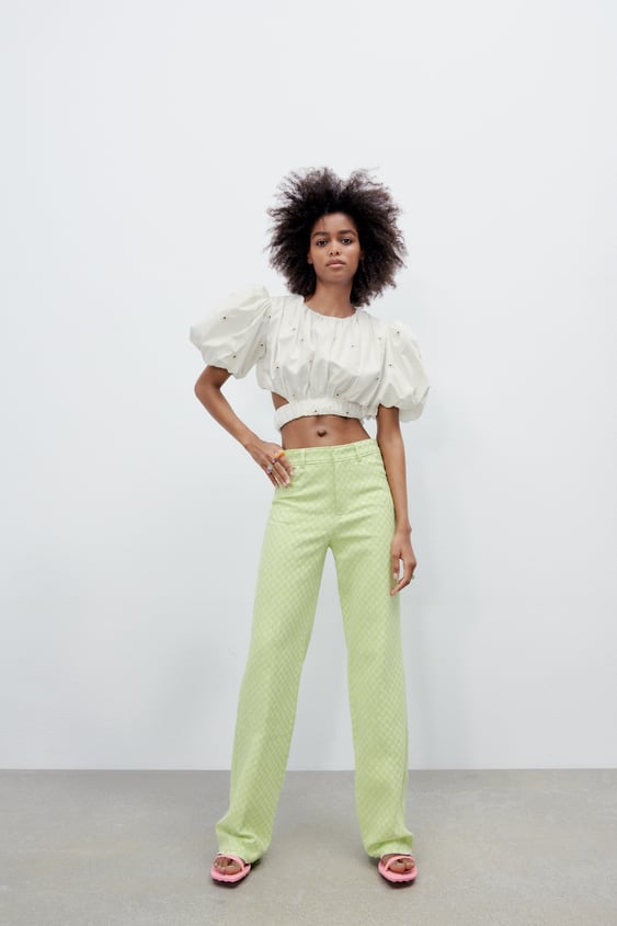 GINGHAM STRAIGHT LEG PANTS