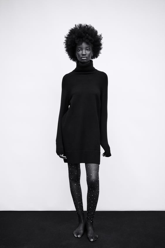 HIGH COLLAR KNIT DRESS