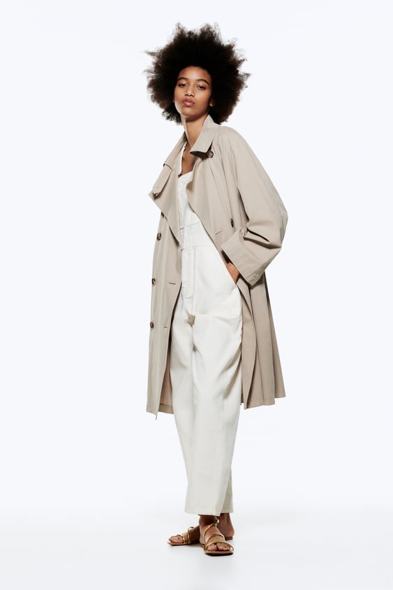 BUTTONED OVERSIZED TRENCH COAT