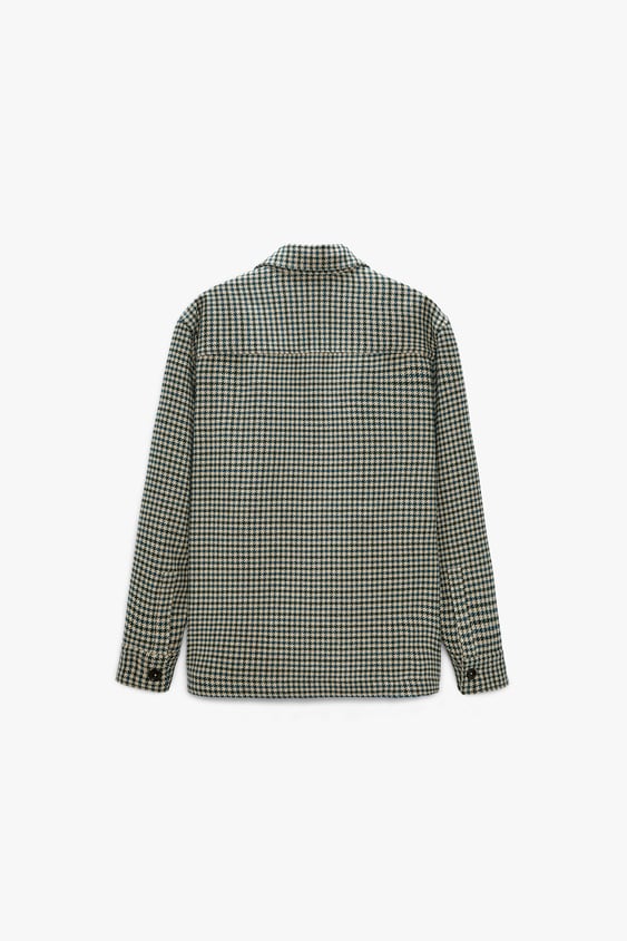 TEXTURED PLAID OVERSHIRT