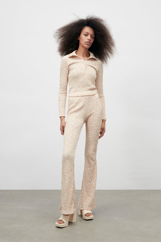 FLARED JACQUARD PANTS