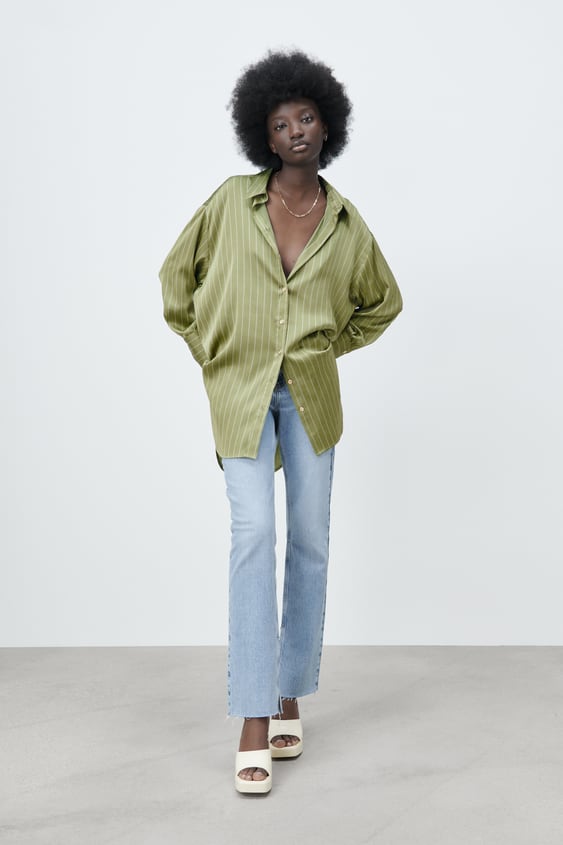 STRIPED SATIN SHIRT
