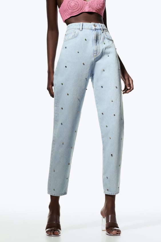 Z1975 BEADED MOM FIT JEANS