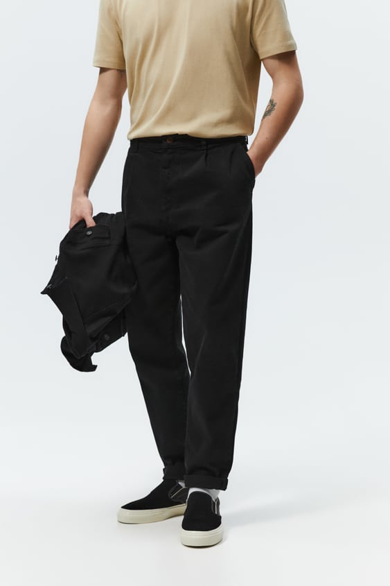 PLEATED COTTON PANTS