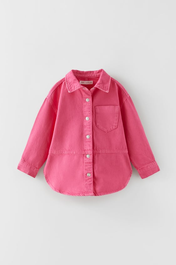 SOLID COLOR DENIM OVERSHIRT