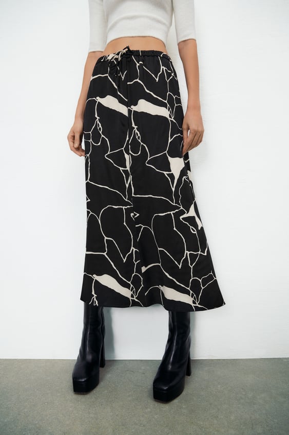 PRINTED MIDI SKIRT