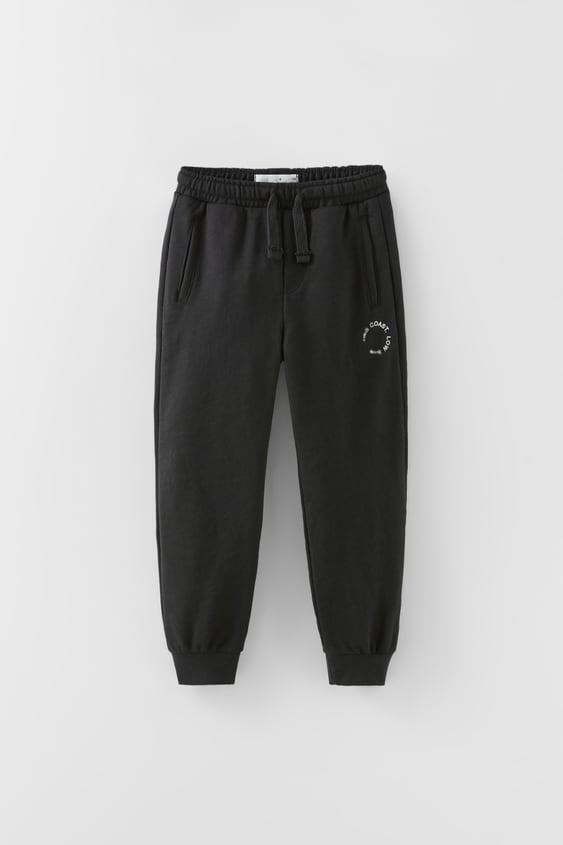 BASIC TEXT PLUSH PANTS