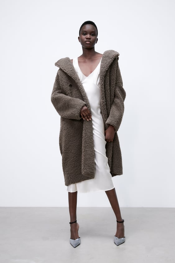 DOUBLE BREASTED FLEECE COAT