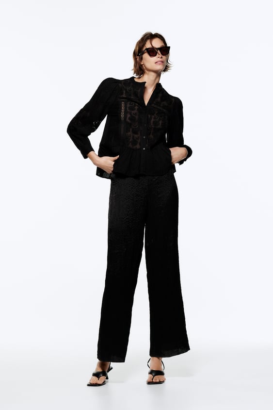 EMBROIDERED PEPLUM BLOUSE