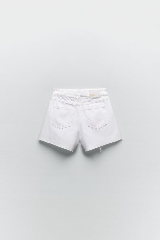 RIPPED HIGH RISE DENIM SHORTS