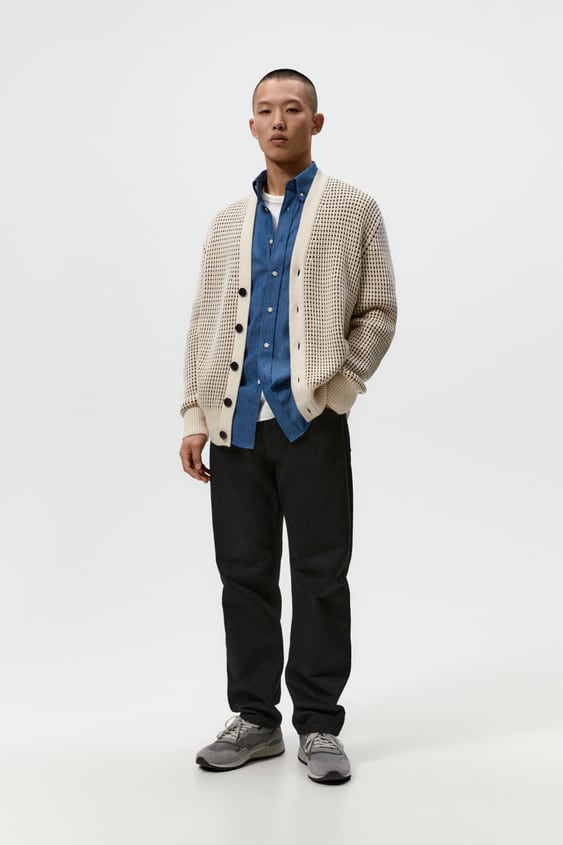 GEOMETRIC JACQUARD CARDIGAN