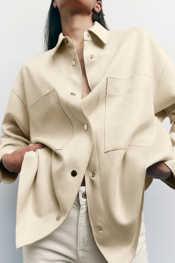 FAUX SUEDE OVERSHIRT