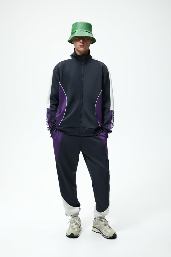 COLOR BLOCK ZIP SWEATSHIRT