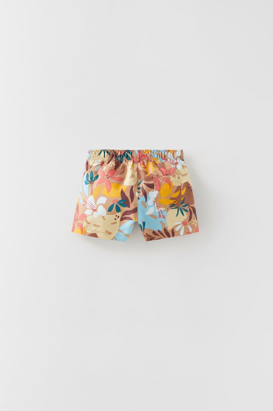 KIDS/ LEAF PRINT SWIM SHORTS