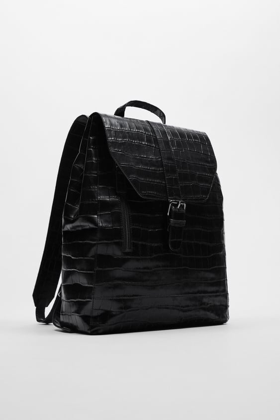 ANIMAL EMBOSSED LEATHER BACKPACK