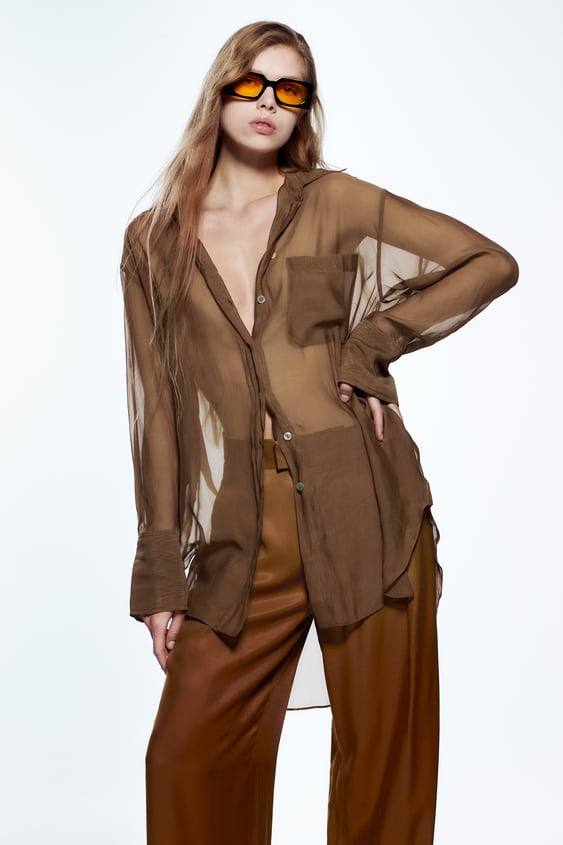 SEMI-SHEER FLUID BLOUSE