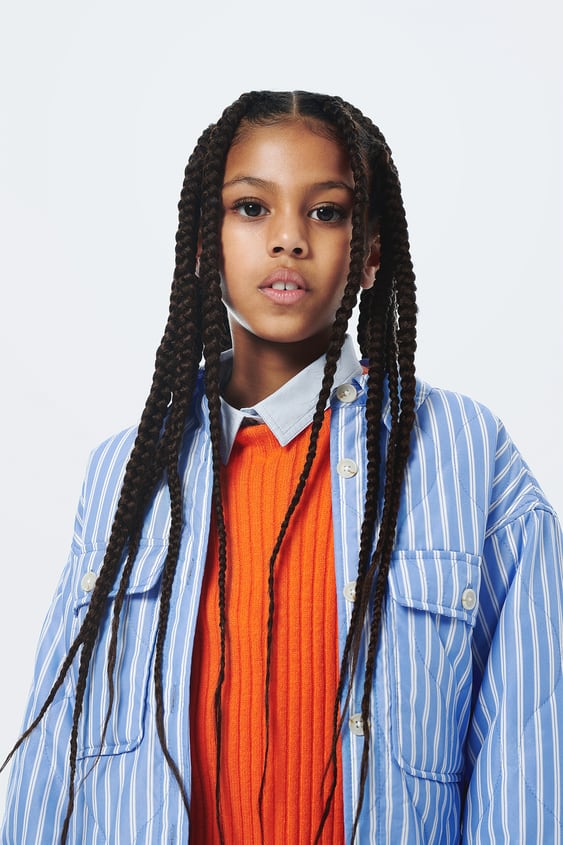 STRIPED PADDED OVERSHIRT