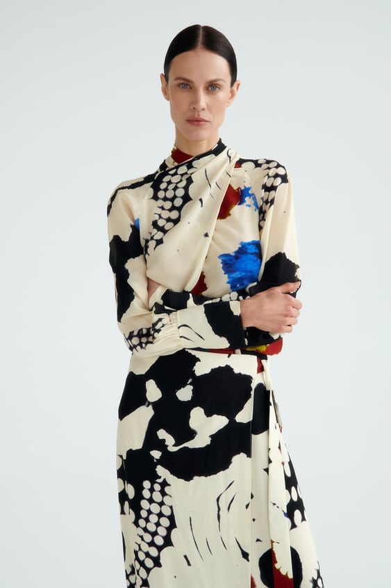 PRINTED BLOUSE WITH BOW LIMITED EDITION