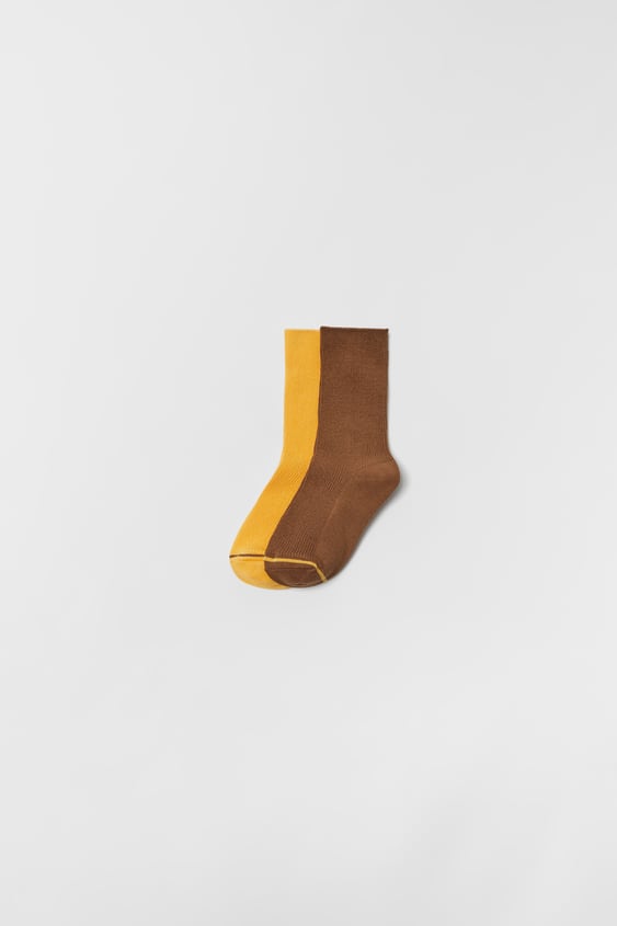 KIDS/ TWO-PACK OF PLAIN CONTRAST SOCKS
