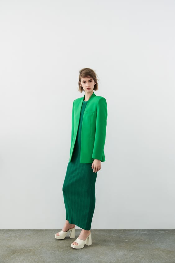 INVERTED LAPEL LONG BLAZER