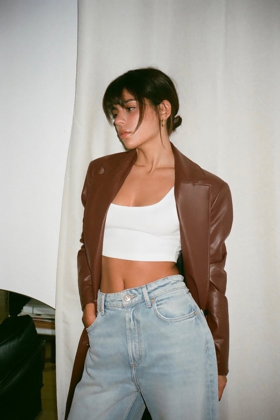 FAUX LEATHER TRENCH COAT