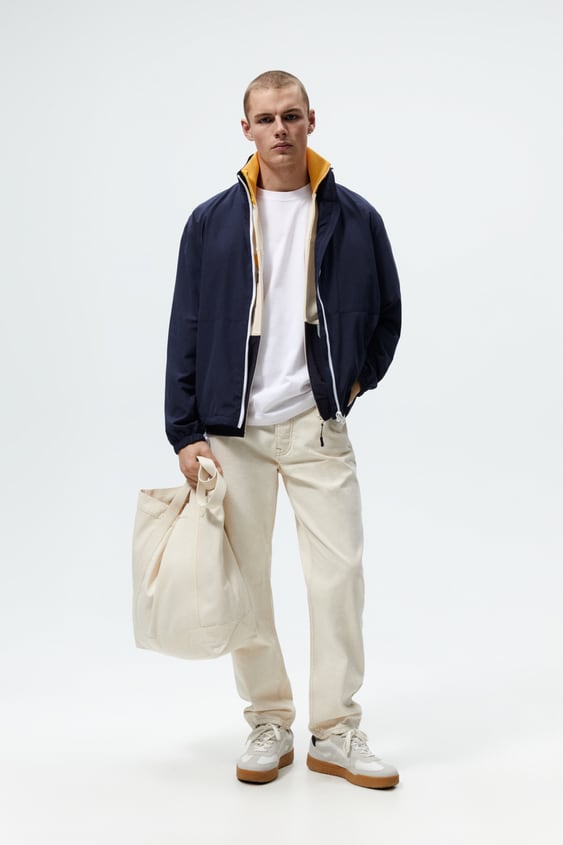 CONTRAST ZIPPERED JACKET