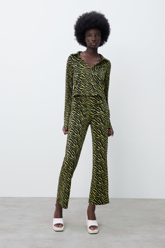 JACQUARD PRINT PANTS