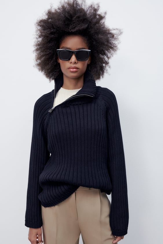 SIDE ZIP KNIT SWEATER