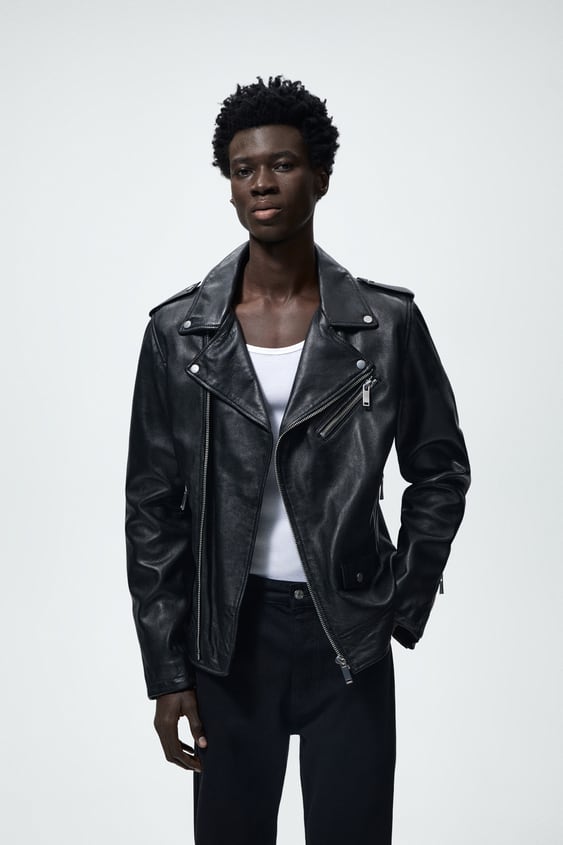 LEATHER BIKER JACKET