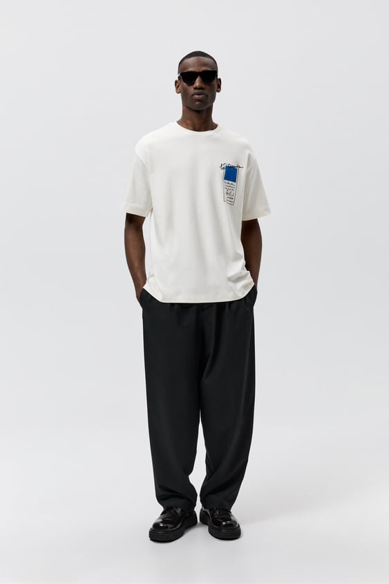 CONTRASTING PRINT T-SHIRT