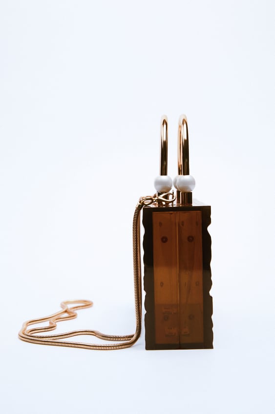 PEARL STRAP METHACRYLATE BOX BAG