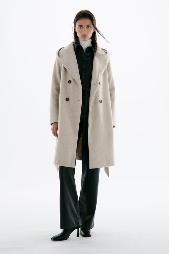 BELTED HOODED COAT