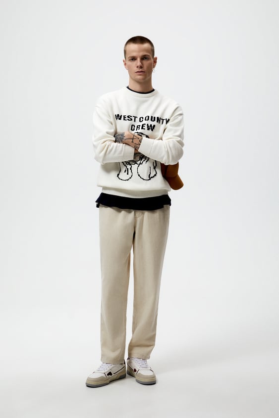 COTTON LINEN BLEND JOGGER-WAIST PANTS