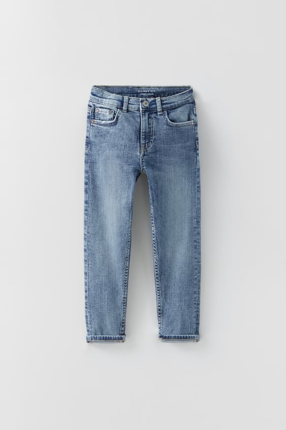 ACID WASH INDIGO SKINNY JEANS