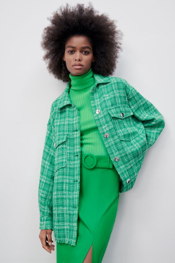 WOVEN PLAID OVERSHIRT