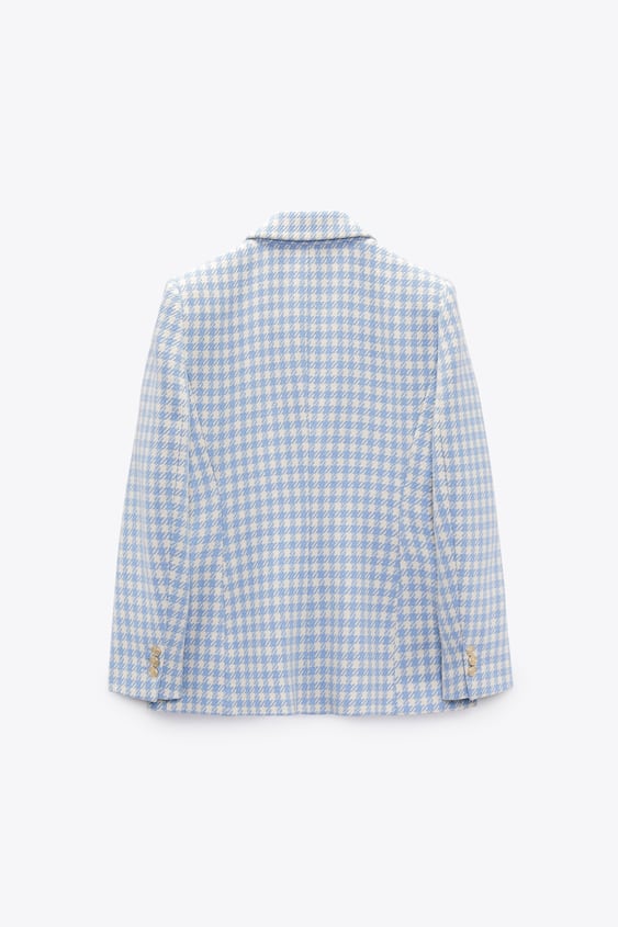 DOUBLE BREASTED HOUNDSTOOTH BLAZER